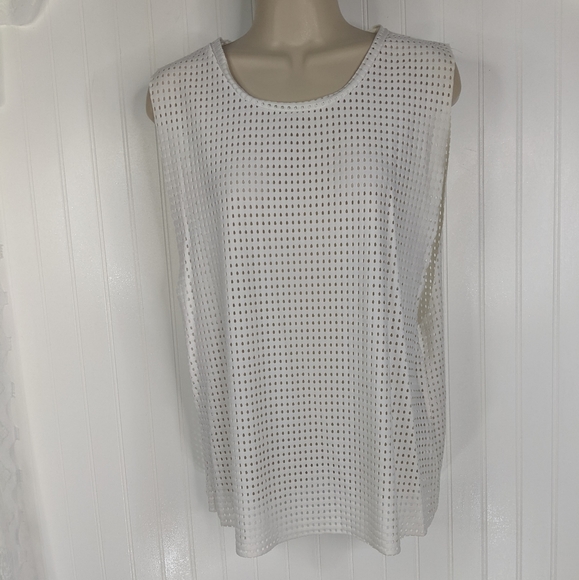 ONZIE Molly White Mesh Drop Arm Tank Sz S/M - Picture 3 of 14